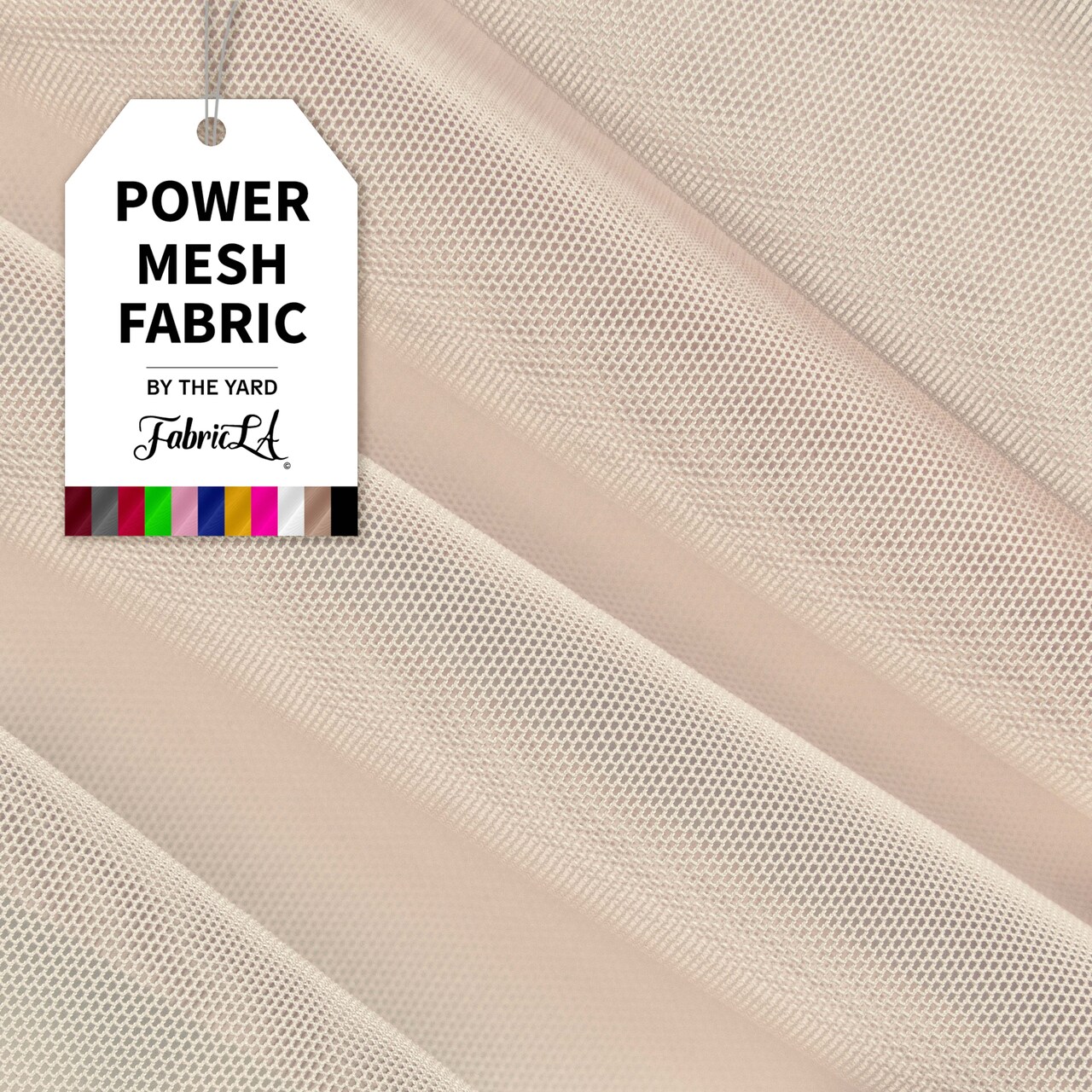 FabricLA Power Mesh Fabric | 4-Way Stretch Nylon Mesh Fabric | Lightweight Sheer Nylon Spandex Stretch Mesh Fabric | 60" inch Wide